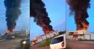 Empresa de reciclagem incêndio