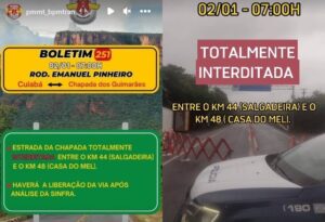 Estrada de Chapada - interdição - Portão do Inferno