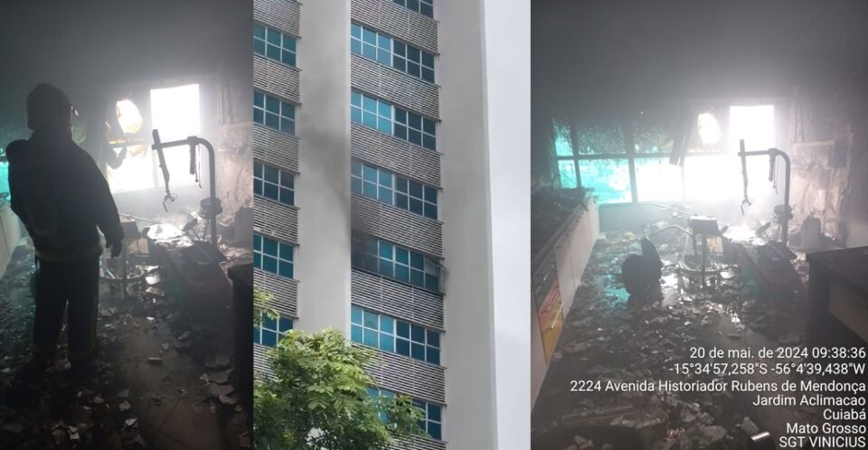 Incêndio no consultório odontológico na Av do CPA
