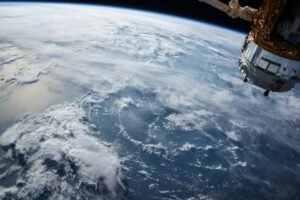 Imagem de nuvens na Terra vistas do espaço