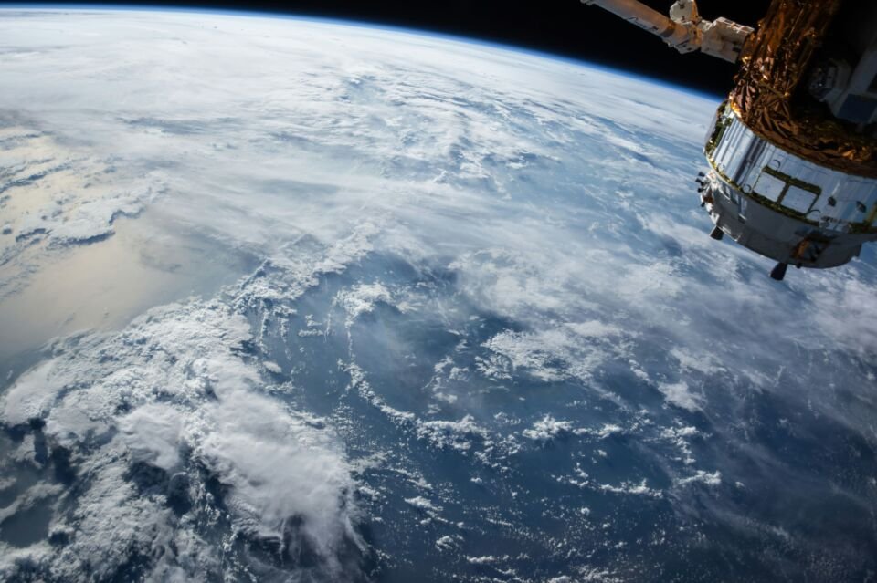 Imagem de nuvens na Terra vistas do espaço